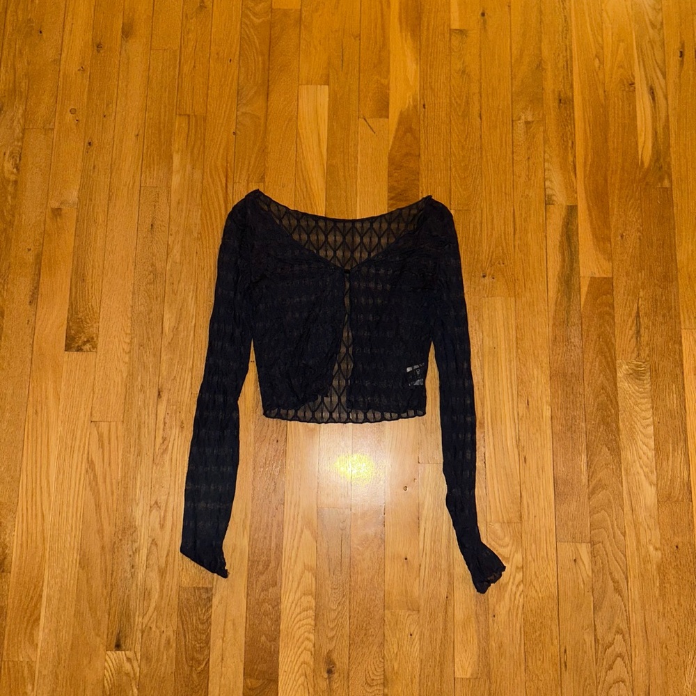 Sheer Navy Blue Open Top